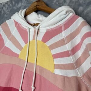 NWT FAHERTY Women  Size L Multicolor Sun Rise Set Soleil Hoodie Pullover